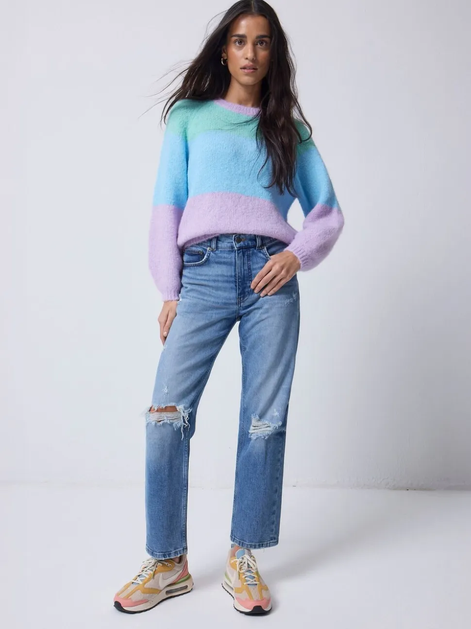 SCAMP & DUDE Fluffy Pastel Colour Block Jumper