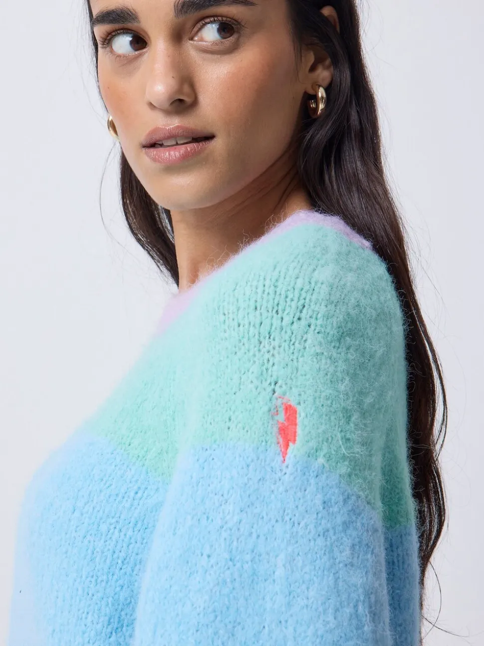 SCAMP & DUDE Fluffy Pastel Colour Block Jumper