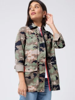 SCAMP & DUDE Shacket Cotton Camo Print