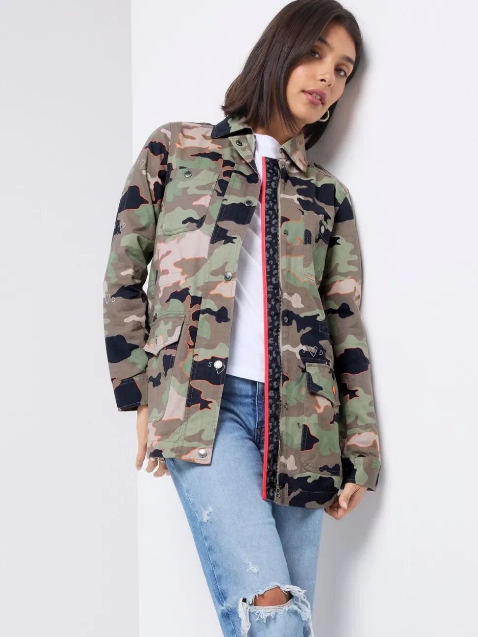 SCAMP & DUDE Shacket Cotton Camo Print