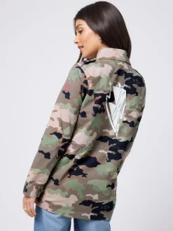 SCAMP & DUDE Shacket Cotton Camo Print