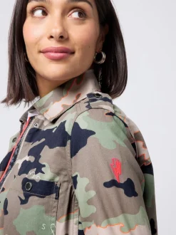 SCAMP & DUDE Shacket Cotton Camo Print