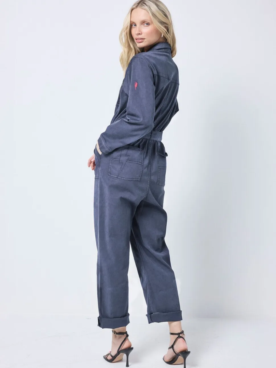SCAMP & DUDE Tie Front Tencel Boiler Jumpsuit