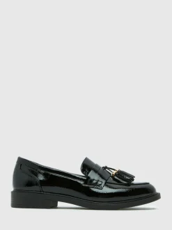 Schuh Wide Fit Layne Patent Tassel Loafers