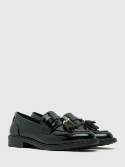 Schuh Wide Fit Layne Patent Tassel Loafers