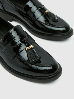 Schuh Wide Fit Layne Patent Tassel Loafers