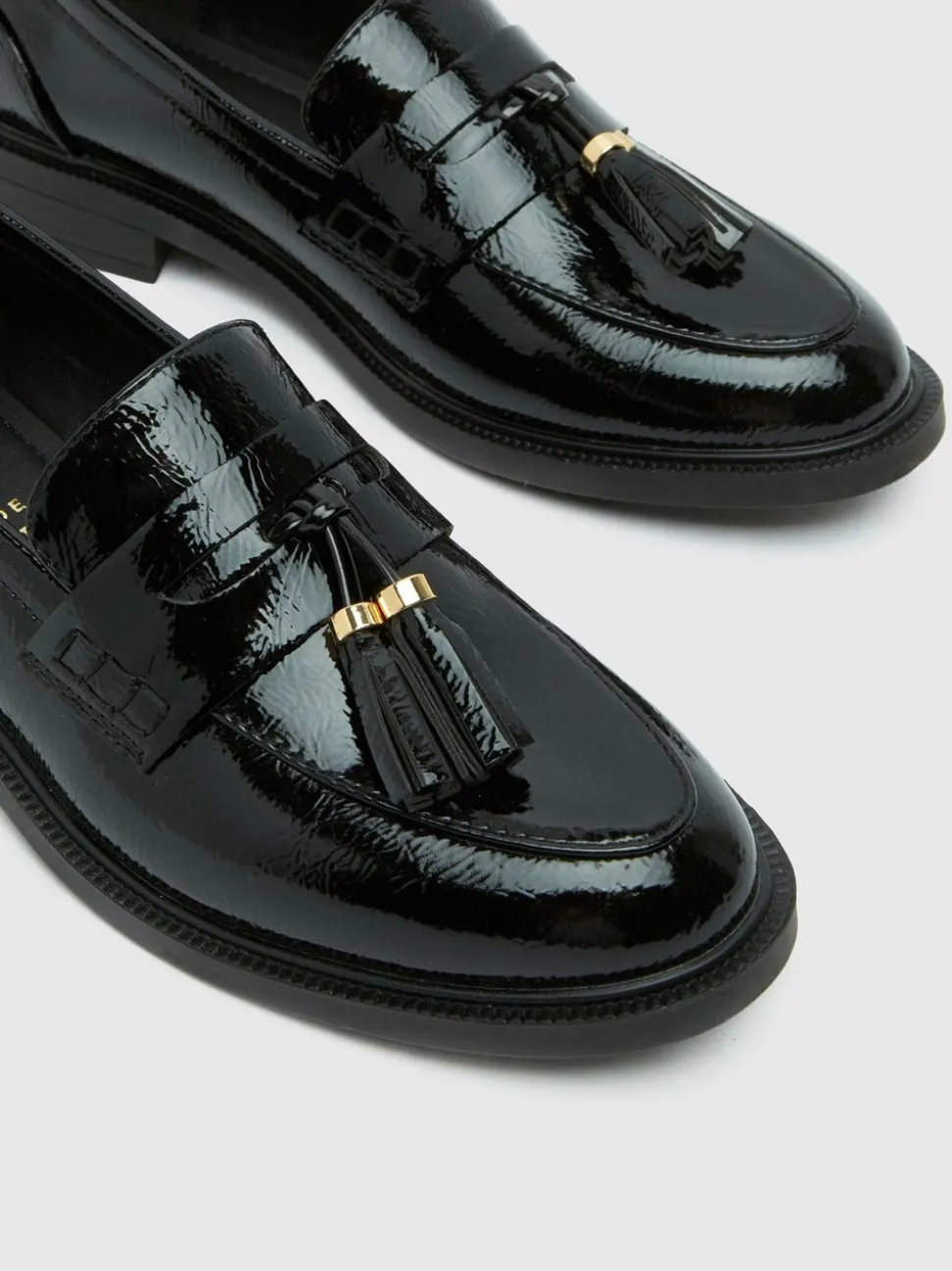 Schuh Wide Fit Layne Patent Tassel Loafers
