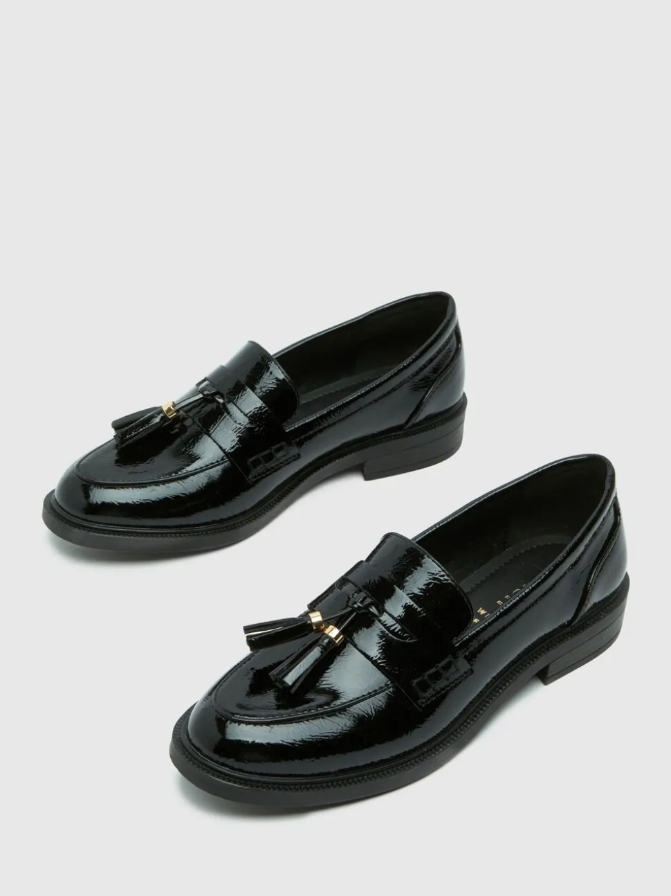 Schuh Wide Fit Layne Patent Tassel Loafers