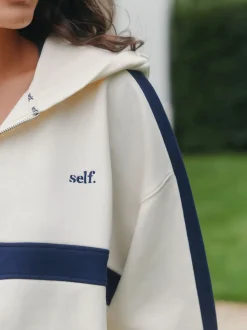 self. Fleecetrui met korte rits