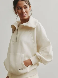 self. Half Zip Collar Sweatshirt