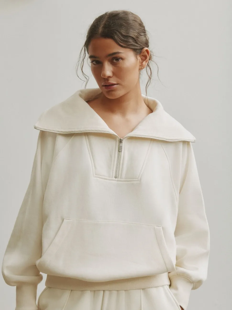 self. Half Zip Collar Sweatshirt