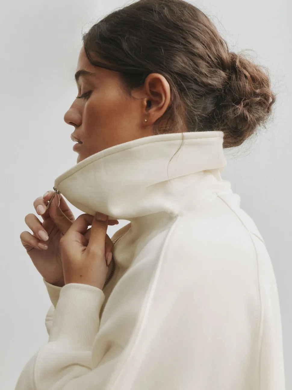 self. Half Zip Collar Sweatshirt