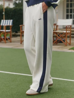 self. joggingbroek met wijde pijpen