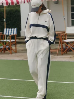self. joggingbroek met wijde pijpen