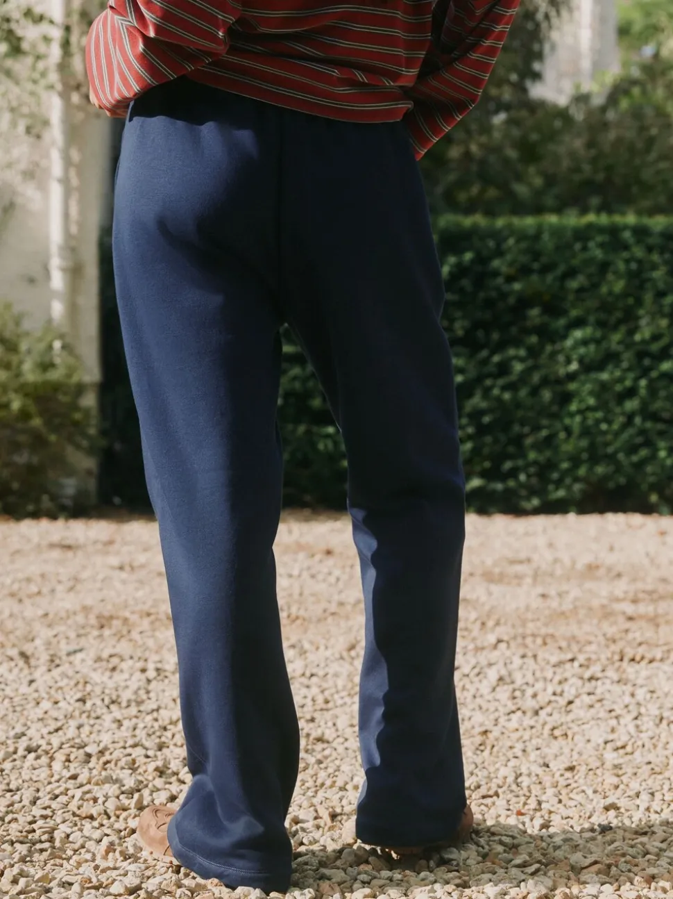 self. joggingbroek met wijde pijpen