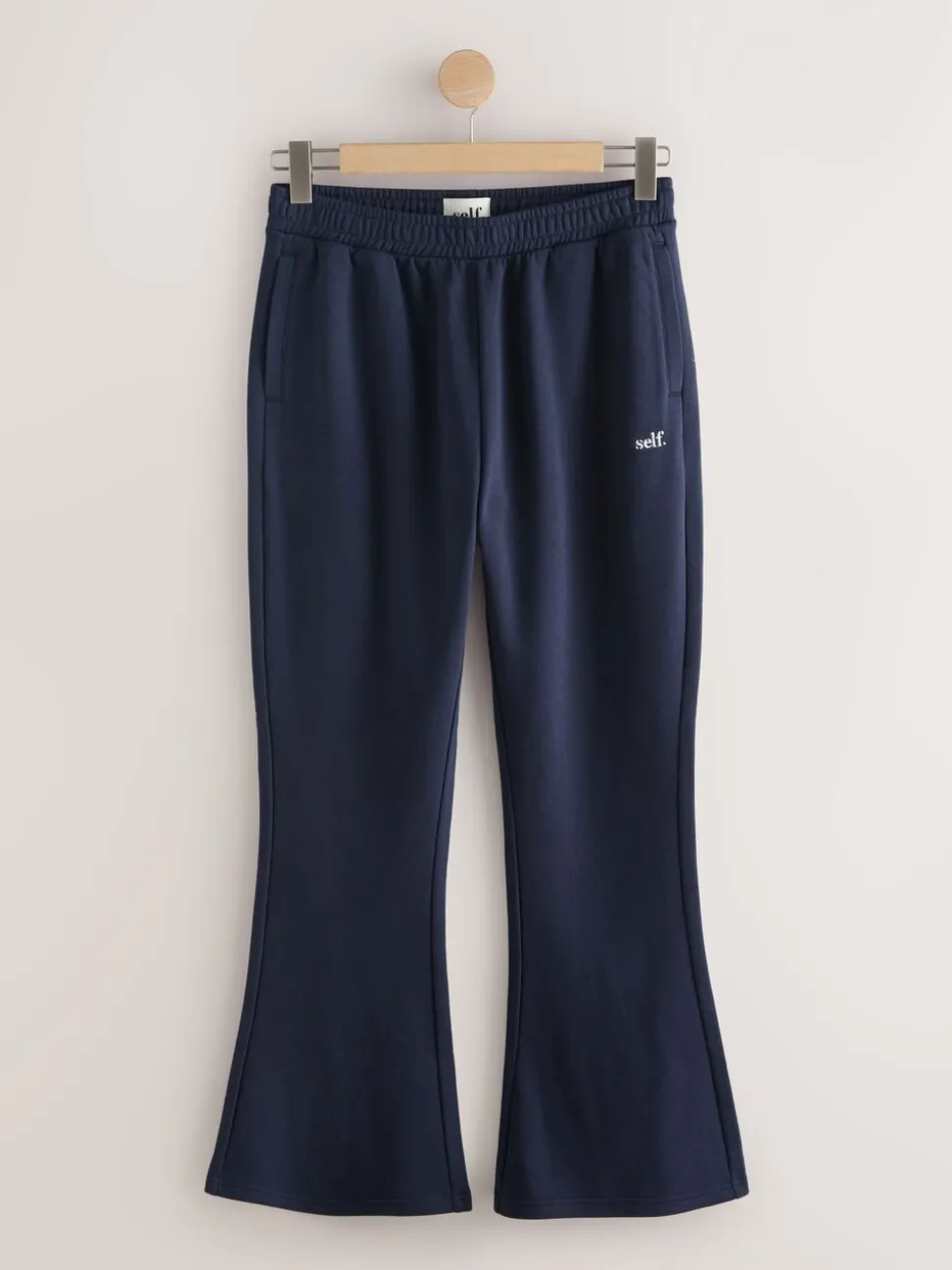 self. joggingbroek met wijde pijpen