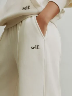 self. joggingbroek met wijde pijpen