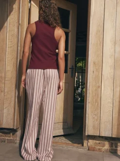 self. Ribbed Vest Top and Long Leg Pyjamas Set
