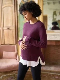 Seraphine Cotton Blend Maternity & Nursing Jumper & Shirt