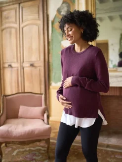 Seraphine Cotton Blend Maternity & Nursing Jumper & Shirt