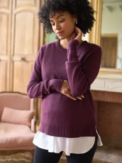 Seraphine Cotton Blend Maternity & Nursing Jumper & Shirt