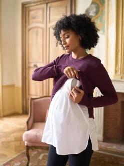 Seraphine Cotton Blend Maternity & Nursing Jumper & Shirt