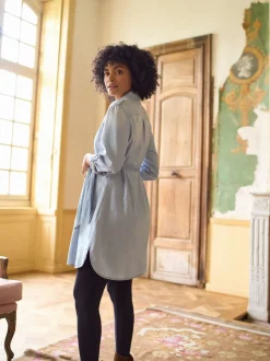 Seraphine Denim Maternity & Nursing Chambray Shirt Dress