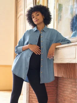 Seraphine Denim Zwangerschaps- en Borstvoedingsoverhemdjurk