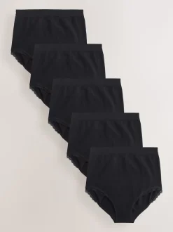 Seraphine Katoenen Geribbelde Jersey Zwangerschaps- en Postpartumonderbroeken 5 Pack