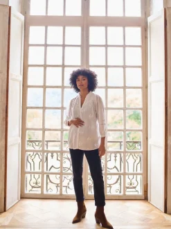 Seraphine Maternity & Nursing Cotton Embroidered Blouse