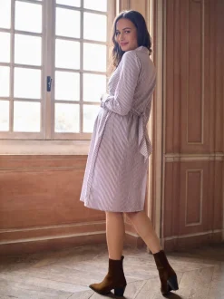 Seraphine Maternity & Nursing Midi Wrap Shirt Dress
