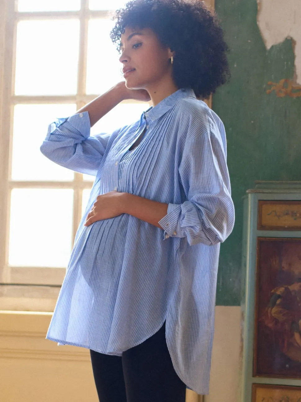 Seraphine Maternity Pintuck Shirt