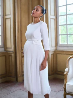 Seraphine Maternity Premium Occasion Bridal Dress With Floaty Pleated Skirt