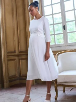 Seraphine Maternity Premium Occasion Bridal Dress With Floaty Pleated Skirt
