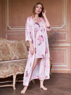 Seraphine Maternity Satin Kimono