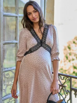 Seraphine Maternity Tea Dress With Lace Trim
