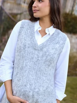 Seraphine Maternity Wool Blend Pointelle Vest