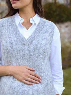Seraphine Maternity Wool Blend Pointelle Vest