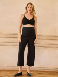 Seraphine Overbump Maternity Cropped Ponte Wide Leg Trousers