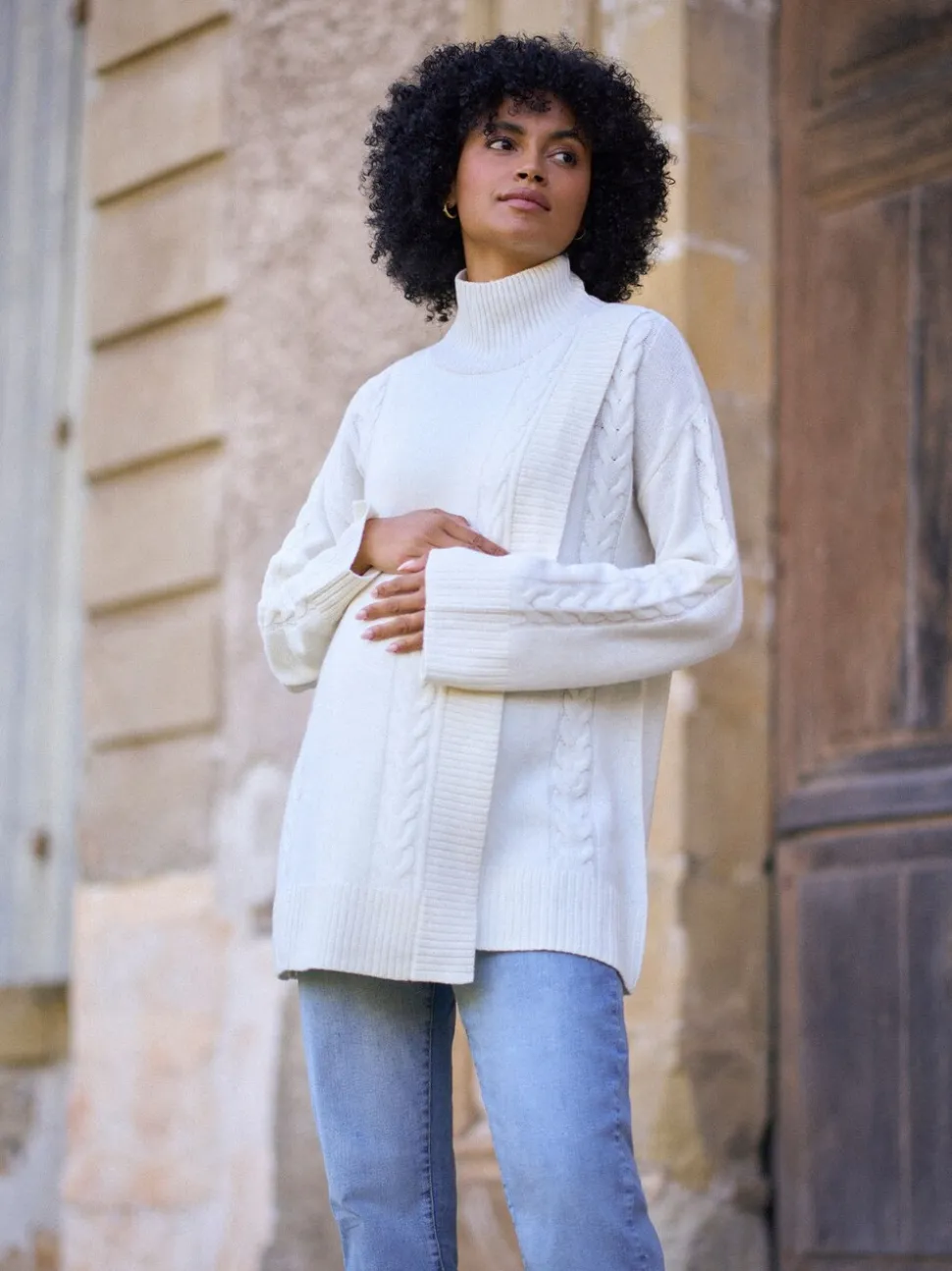 Seraphine Premium 100% Merino Wool Maternity & Nursing Longline Jumper