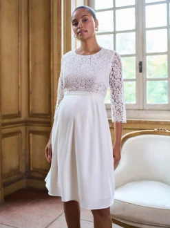 Seraphine Premium Lace Bodice Maternity & Nursing Occasion Bridal Dress