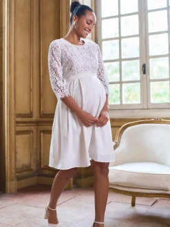 Seraphine Premium Lace Bodice Maternity & Nursing Occasion Bridal Dress