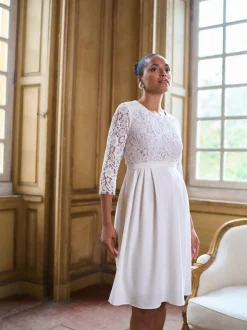 Seraphine Premium Lace Bodice Maternity & Nursing Occasion Bridal Dress