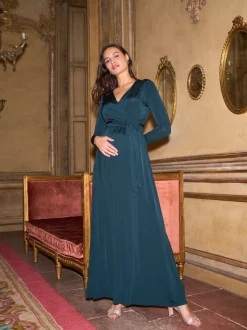 Seraphine Premium Maternity & Nursing Wrap Maxi Dress
