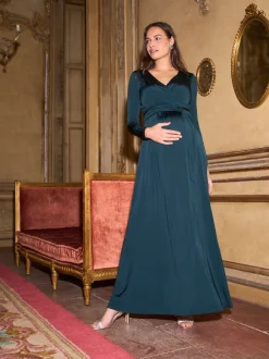 Seraphine Premium Maternity & Nursing Wrap Maxi Dress