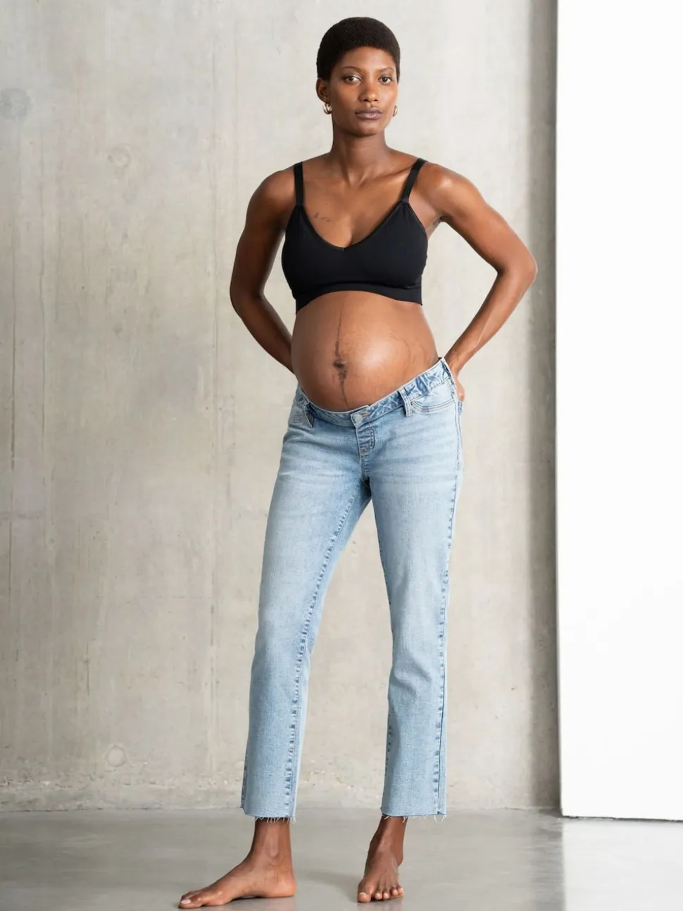 Seraphine Premium Slim-Fit Zwangerschapsjeans van Biologisch Katoen Onder de Buik