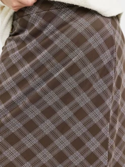 Simply Be Check Print Mesh Midaxi Skirt