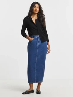 Simply Be Mid Wash Maxi Skirt