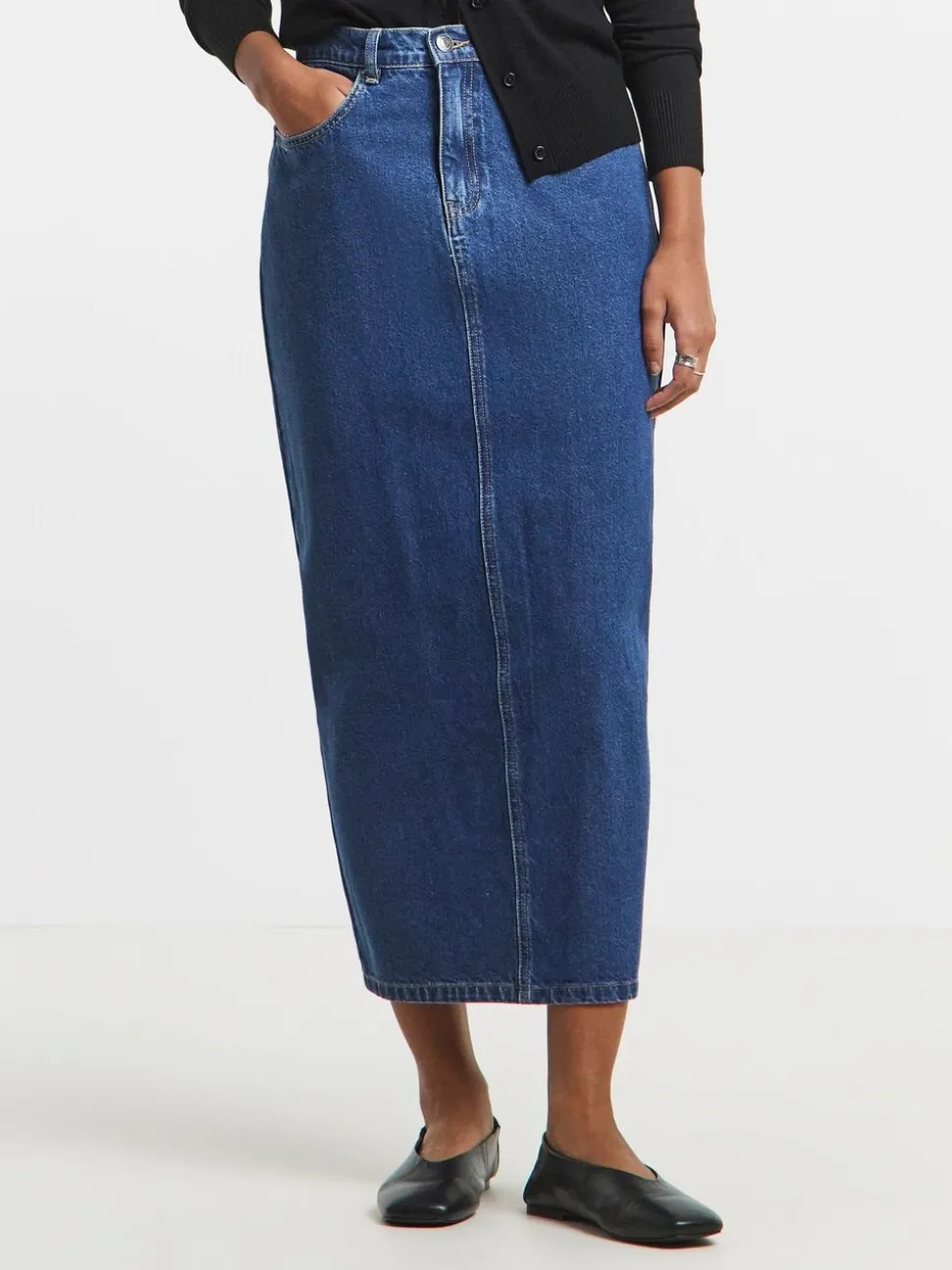 Simply Be Mid Wash Maxi Skirt