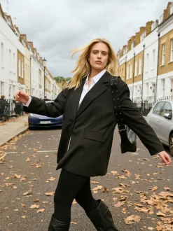 Simply Be oversized blazer met enkele rij knopen